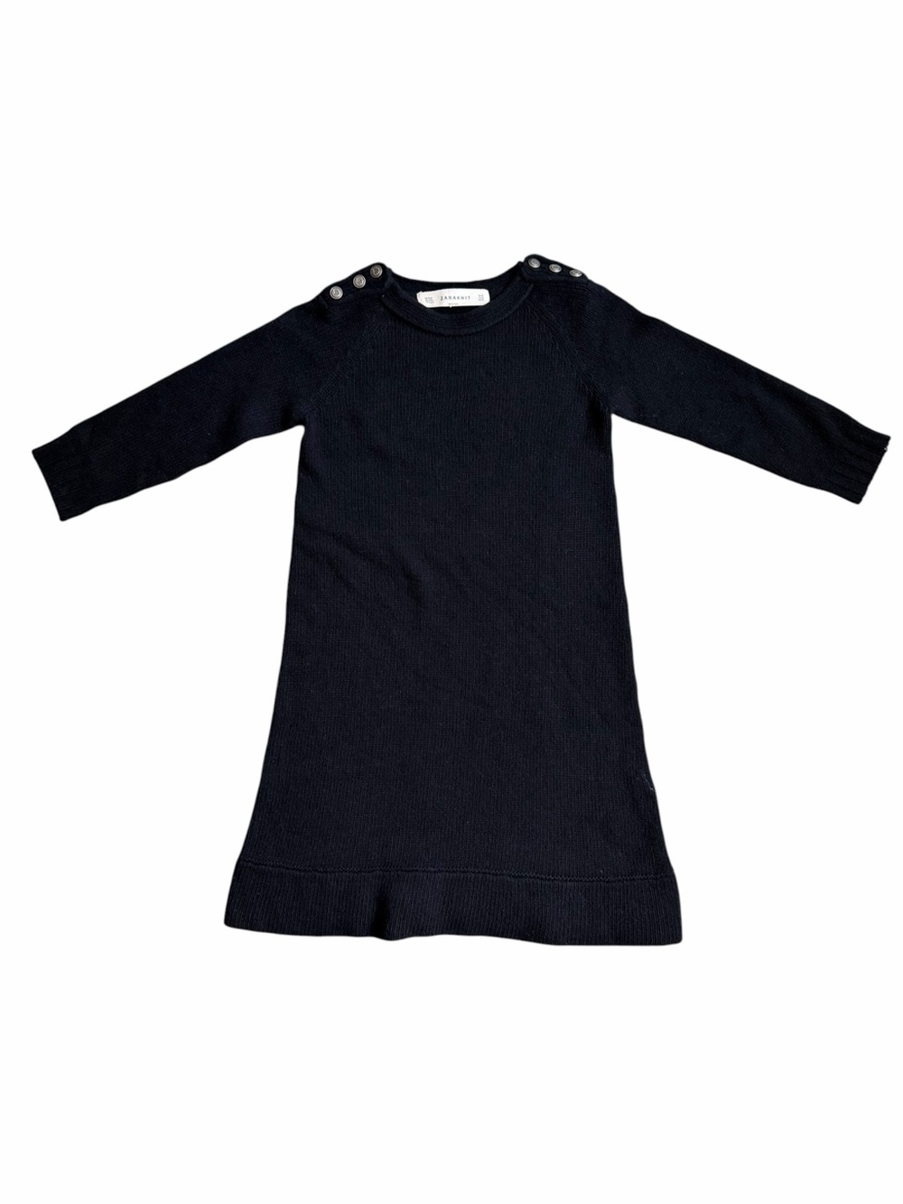 Zara Knit Wool Blend Three Quarter Sleeves Mini Dress